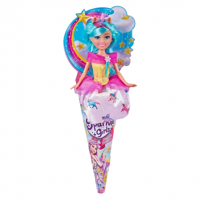 fata unicorno Sparkle Girlz in confezione a cono