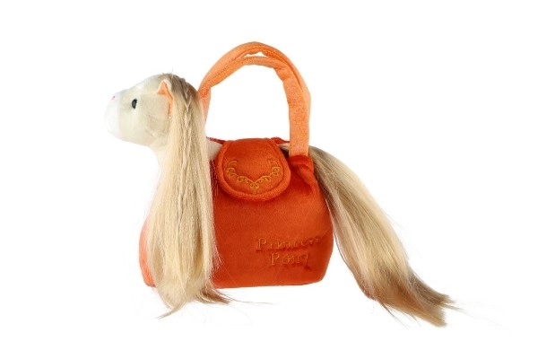 Unicorno in Borsetta Arancione di Peluche