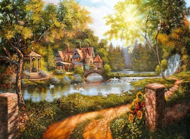 Puzzle Ravensburger Cottage sul fiume 500 pezzi