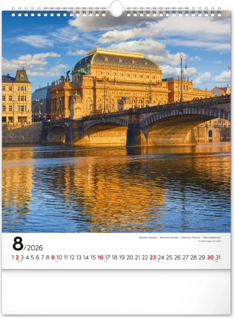 Calendario da parete Praga 2026