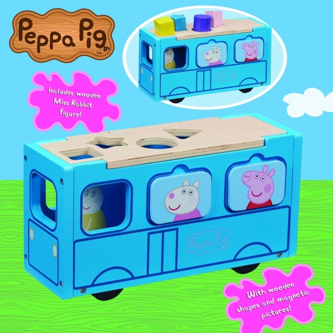 Puzzle in legno autobus scolastico Peppa Pig