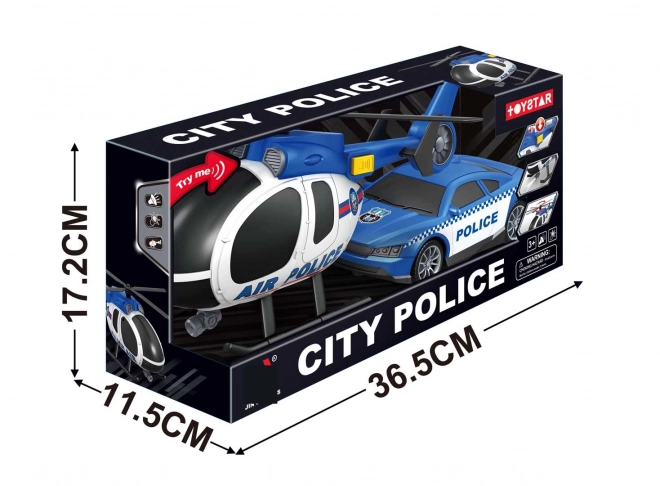 Set elicottero e auto della polizia