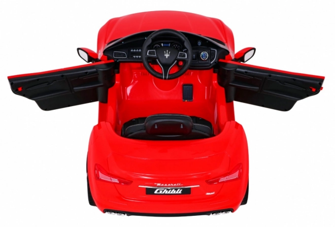 Maserati Ghibli batteria per bambini rosso + Telecomando + Avvio lento + EVA + MP3 USB + LED