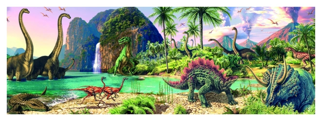 Puzzle panoramico dinosauri al lago 150 pezzi