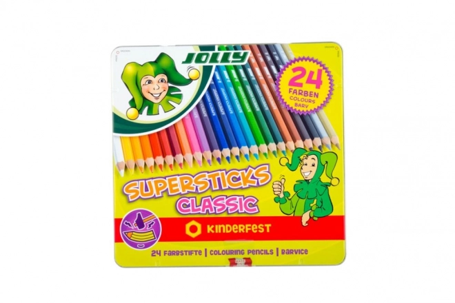 Kredki colorate 24 Supersticks in scatola di metallo