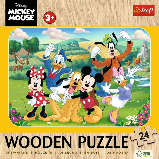 Puzzle in legno Mickey e amici 24 pezzi