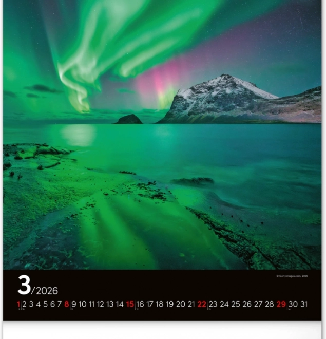 Calendario da parete Aurora Boreale 2026