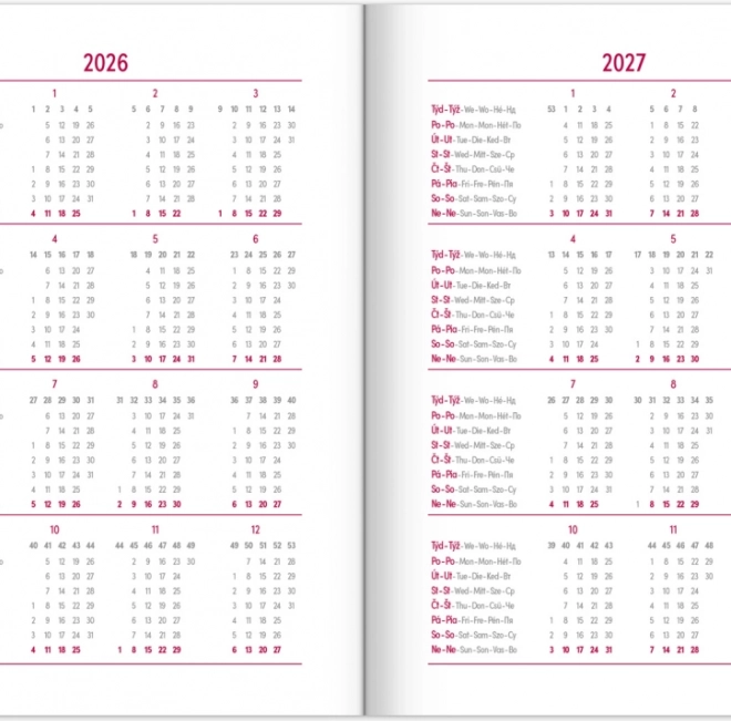 Agenda giornaliera NOTIQUE Balakon 2026, nero, 15 x 21 cm