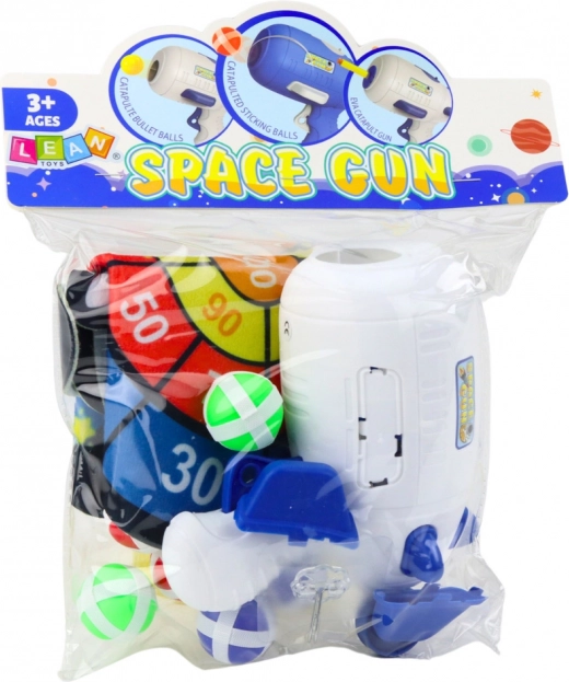 Gioco di abilità Tiro cosmico con pistola e palline con velcro