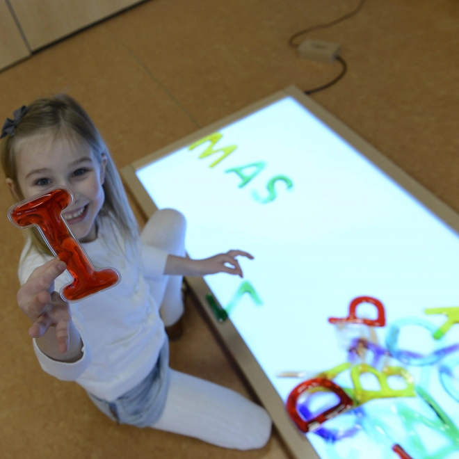 Masterkidz Pannello luminoso LED quadrato colorato + set di accessori