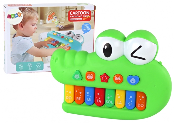 Pianoforte educativo per bambini Coccodrillo Verde