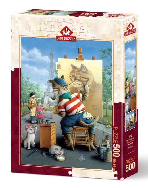 Puzzle Gatto Artista 500 Pezzi