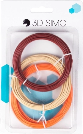 Filamento PLA pro per penne 3D e stampa 3D – set 15 m (marrone, color carne, arancione)