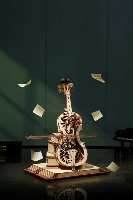 Violoncello Magico in Legno 3D con Motore Elettrico