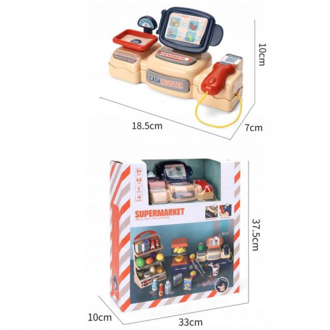 Cassa del supermercato per bambini con 42 pezzi Woopie