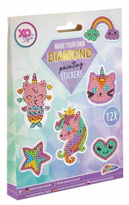 Sticker di pittura diamantata fantasia set 12 pezzi