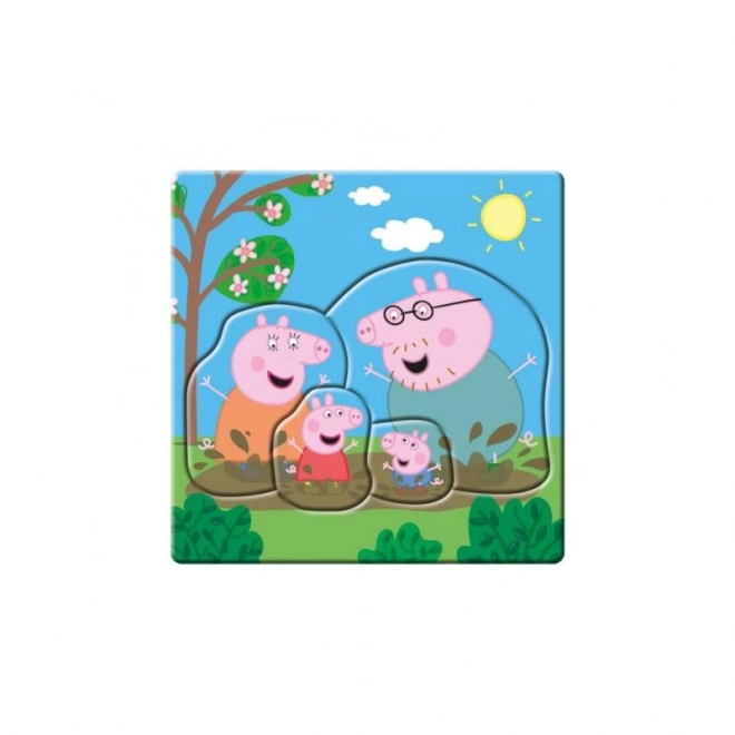 Puzzle baby Peppa Pig e famiglia 3 in 1