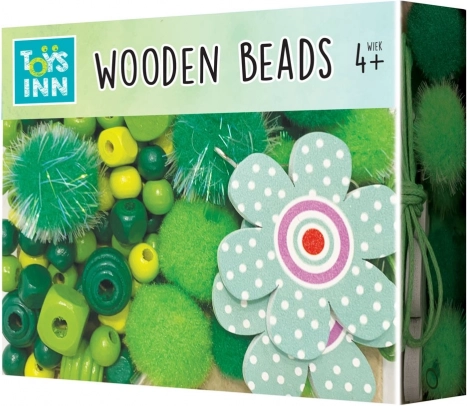 Perline di legno piccole verdi – set creativo per bambini