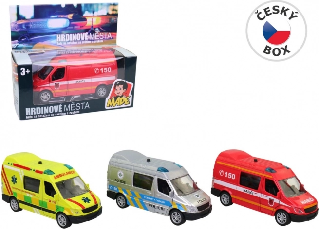 Auto di soccorso Eroi della città – ambulanza, polizia o vigili del fuoco