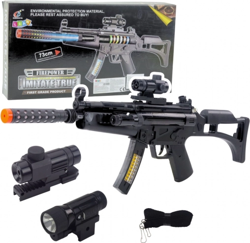 Fucile giocattolo per bambini con luci e suoni 73 cm