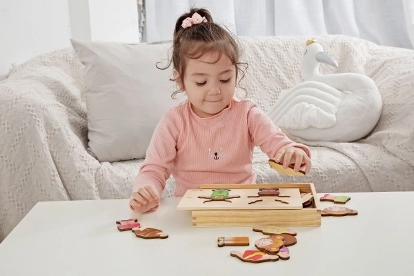 Puzzle vestiti in legno per bambina/bambino