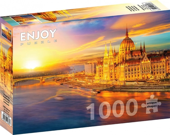 Puzzle Tramonto sul Parlamento di Budapest 1000 Pezzi