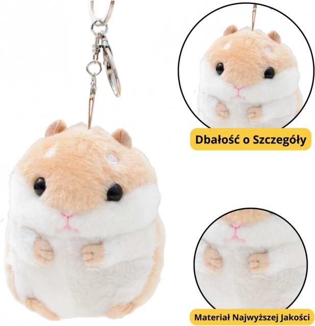 Criceto Peluche Portachiavi Beige 10 cm