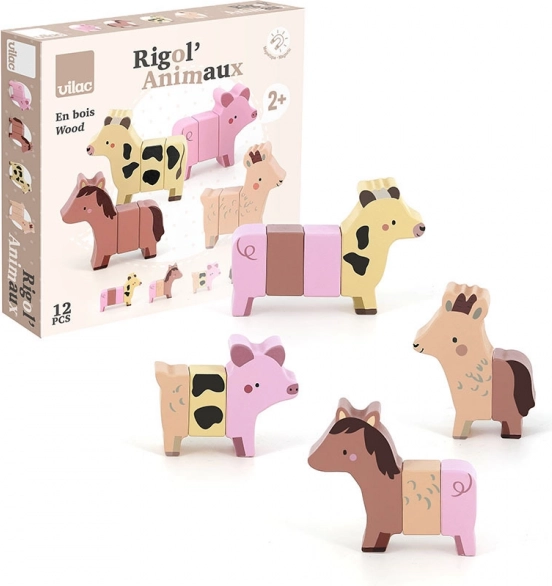 Vilac puzzle magnetico in legno di animali della fattoria