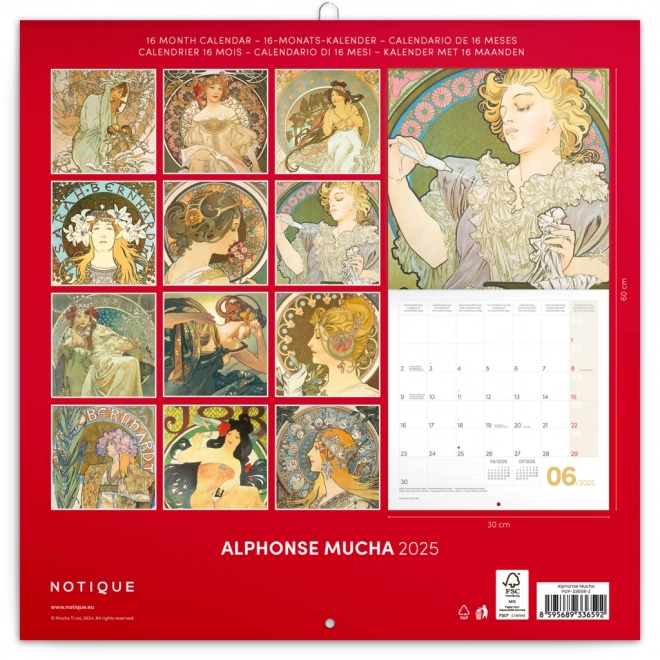 Calendario Alfons Mucha 2025