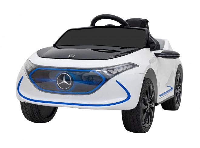 Mercedes Benz AMG EQA per bambini Bianco + Telecomando + Cinture di sicurezza a 5 punti + EVA + Display MP3 + LED