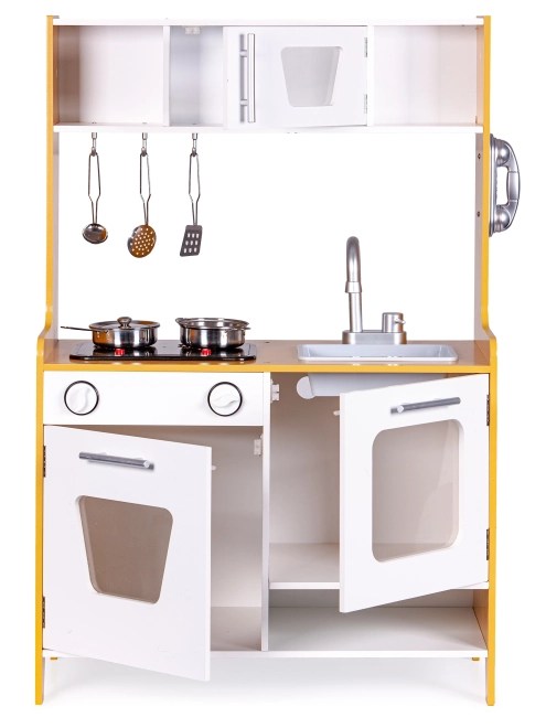 Cucina per bambini in legno con fornelli multimediali ECOTOYS
