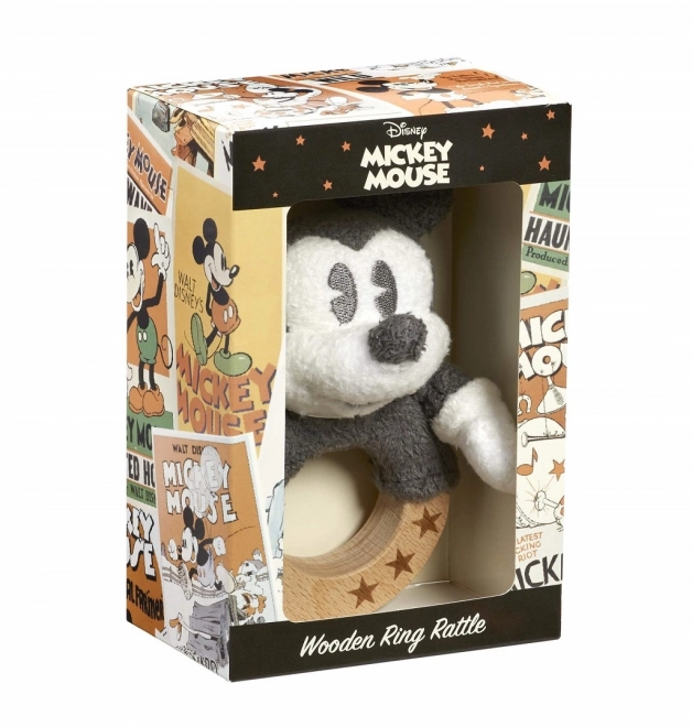 Sonaglio in legno e peluche Mickey Mouse