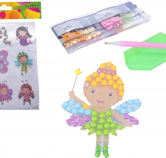Set creativo di adesivi diamantati – mix di fate