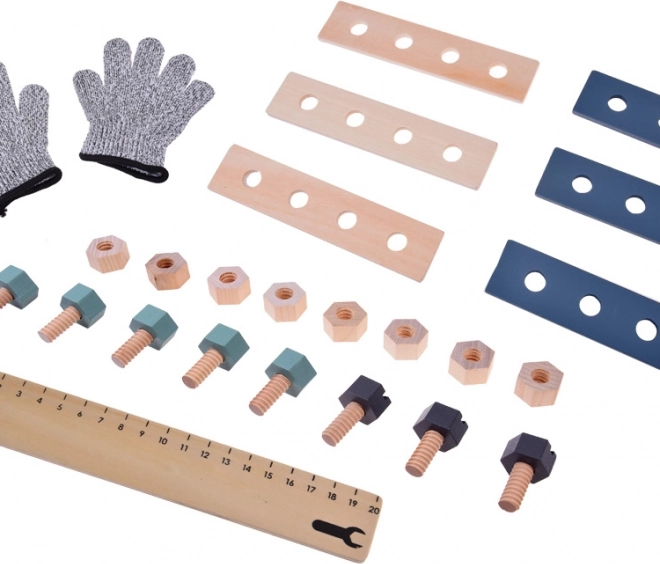 Set laboratorio in legno per piccoli fai-da-te