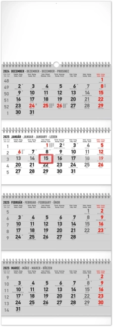 Calendario da Parete 4 Mesi 2025