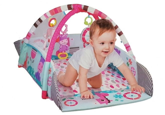 Grande coperta gioco per bambini 5 in 1 con ippopotamo e palline