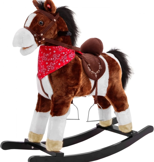 Cavallo A Dondolo Marrone Chiaro Con Musica – Marrone scuro