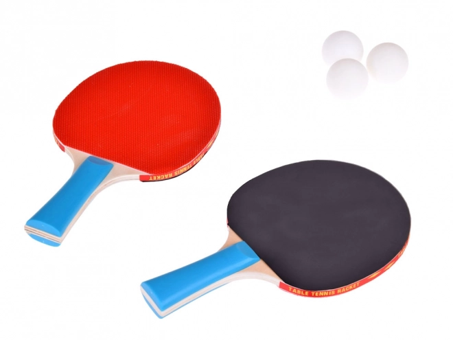 Set racchette da ping-pong di legno con 3 palline