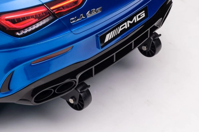 Auto a batteria Mercedes CLA 45s AMG blu metallizzato 4x4