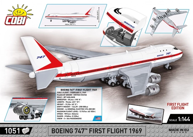 Modello in mattoncini Boeing 747 Primo Volo