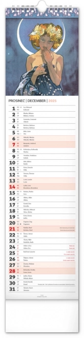 Calendario da Parete Alfons Mucha 2025