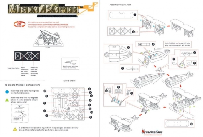 Puzzle 3D dvipiano Fokker D-VII