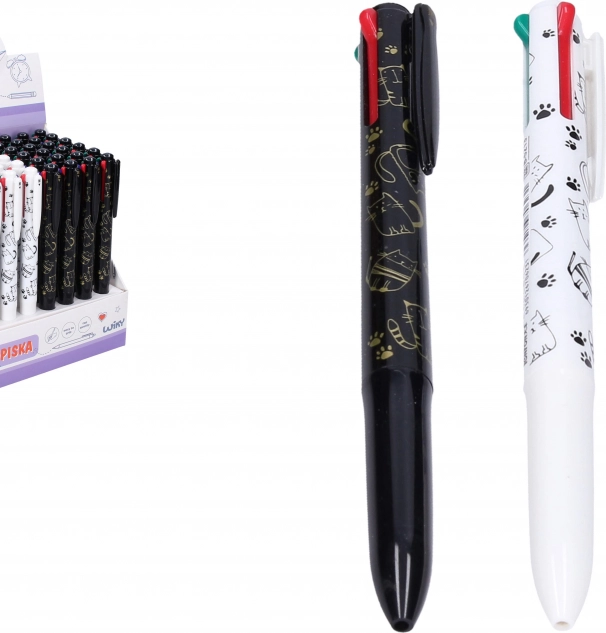 Penna multicolore con gatto, 4 colori, 0,5 mm