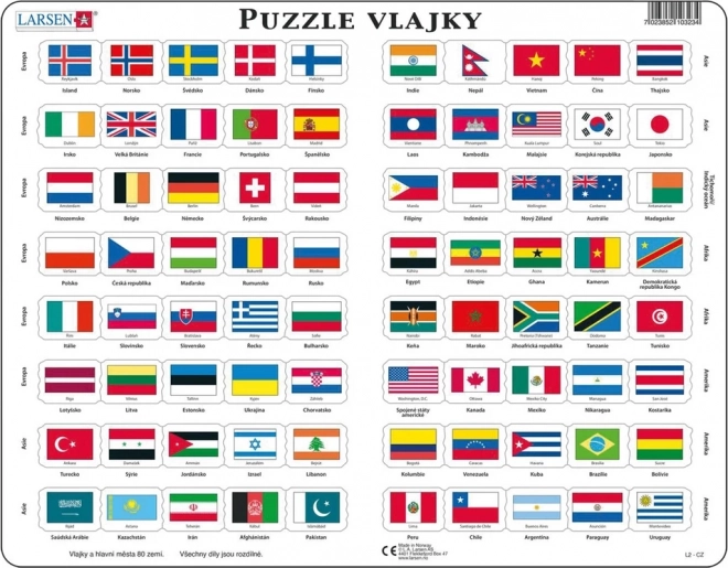 Puzzle Larsen Bandiere 80 pezzi