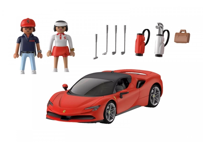 Due figurine e accessori da golf