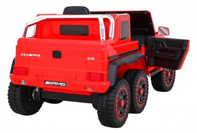 Mercedes G63 AMG Auto a batteria Rosso + Telecomando + 6 ruote EVA + Avvio lento + MP3 LED