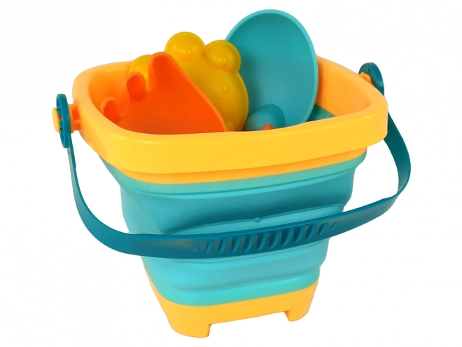 Set Giocattoli da Spiaggia Secchiello Pieghevole 5 Pezzi