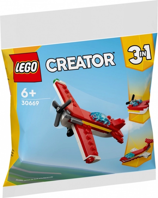 Costruzioni veicolo 3 in 1 Creations - Aeroplano rosso iconico