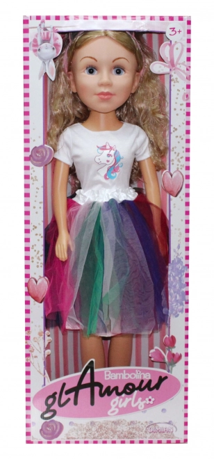 Bambola sposa con abito unicorno 80 cm