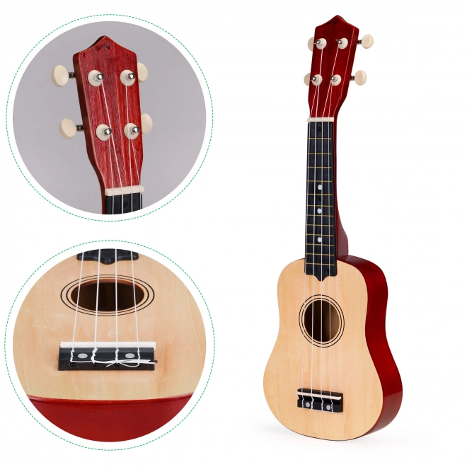 Ukulele in legno per bambini con corde in nylon